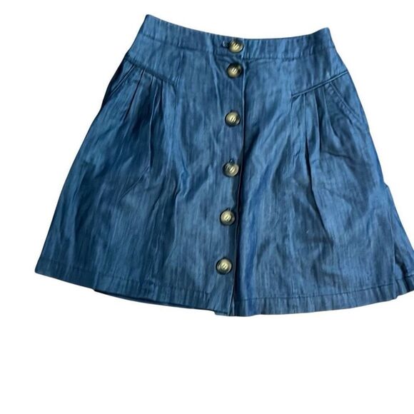 Boden front button up denim skirt with pockets size 6, adorable - Picture 1 of 3